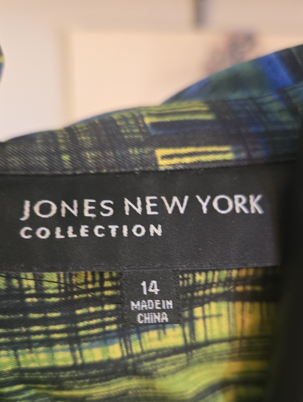 Jones New York Blue and Yellow Brushstroke Button-Down Shirt - Picture 2 of 4